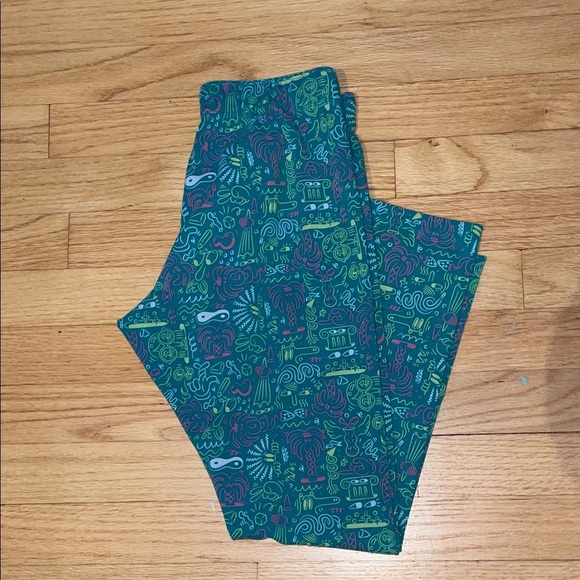 Nike Teal Patterned Leggings* Medium - Picture 1 of 4